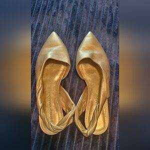 Sigerson Morrison Gold Twisted Flats